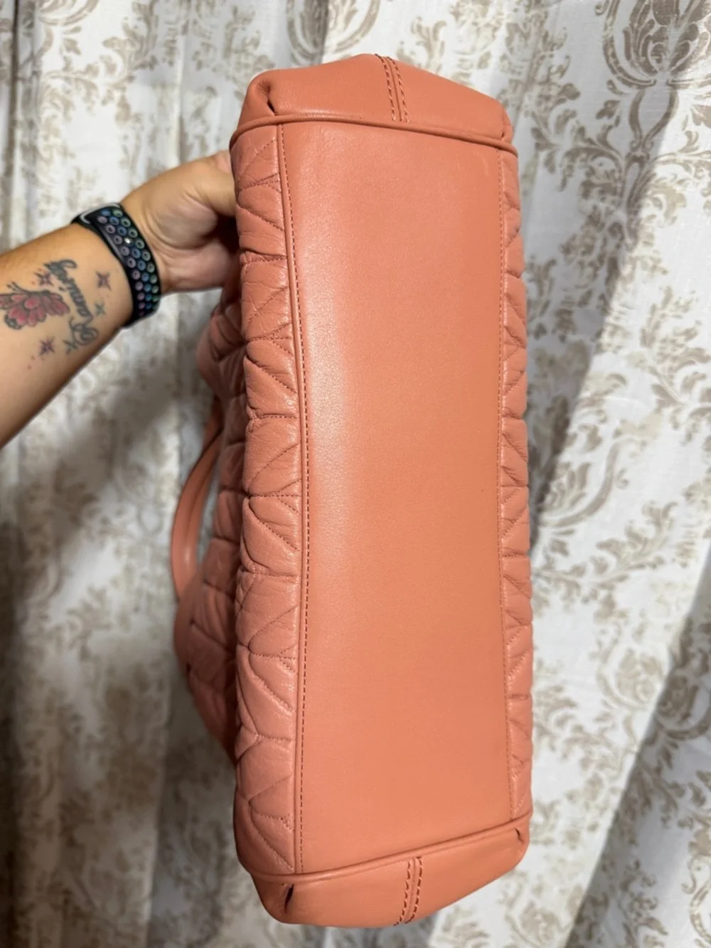 Coach Lexi Quilted Chevron Shoulder Bag in Dusty Coral - Picture 10 of 10